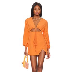 Revolve Superdown Selene Wrap Dress in Orange